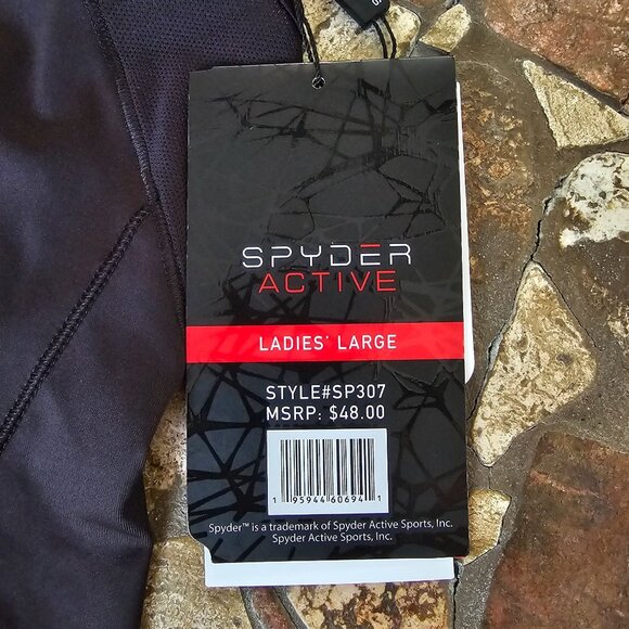 Spyder Active Black Racerback Tank Top Moisture-Wicking 4-Way Stretch Fabric Med - Picture 4 of 11